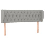 Горна табла за легло с уши, светлосива, 163x23x78/88 см, плат