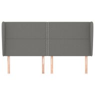 Горна табла за легло с уши, тъмносива, 183x23x118/128 см, плат