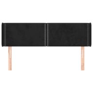 Горна табла за легло, черна, 147x16x78/88 см, кадифе
