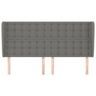 Горна табла за легло с уши, тъмносива, 183x23x118/128 см, плат