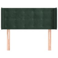 Горна табла за легло, тъмнозелена, 83x16x78/88 см, кадифе
