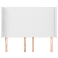 Горна табла с уши, бяла, 147x16x118/128 см, изкуствена кожа