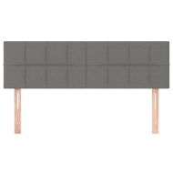 LED горна табла за легло, тъмносива, 144x5x78/88 см, плат