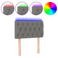 LED горна табла за легло, светлосива, 80x7x78/88 см, плат