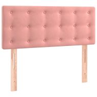 Боксспринг легло с матрак, розова, 90x190 см, кадифе