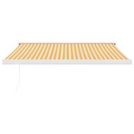 Прибираща се тента жълто и бяло 3,5x2,5 м плат и алуминий