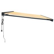 Прибираща се тента жълто и бяло 5x3 м плат и алуминий