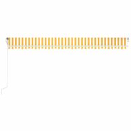 Автоматичен сенник LED и сензор за вятър 600x350 см жълто/бяло