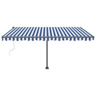 Свободностояща автоматична тента, 400x350 см, синьо/бяло