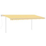 Автоматична тента с LED и сензор за вятър 5x3,5 м жълто и бяло