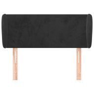 Горна табла за легло с уши, черна, 83x23x78/88 см, кадифе