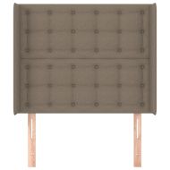 Горна табла за легло с уши, таупе, 93x16x118/128 см, плат