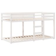 Двуетажно легло с покрив, бял, 90x200 см, борово дърво масив