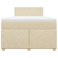 Боксспринг легло с матрак, кремаво, 120x200 см, плат