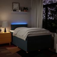 Боксспринг легло с матрак, синьо, 120x200 см, плат