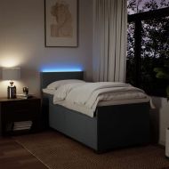 Боксспринг легло с матрак, тъмносив, 80x200 см, плат