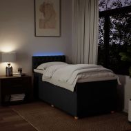 Боксспринг легло с матрак, черно, 80x200 см, плат