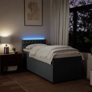 Боксспринг легло с матрак, тъмносив, 80x200 см, плат