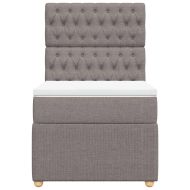 Боксспринг легло с матрак, таупе, 90x190 см, плат