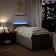 Боксспринг легло с матрак, таупе, 90x190 см, плат