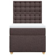 Боксспринг легло с матрак, тъмнокафяво, 100x200 см, плат