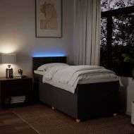 Боксспринг легло с матрак, тъмнокафяво, 100x200 см, плат