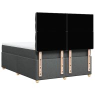 Боксспринг легло с матрак, тъмносиво, 160x200 см, плат