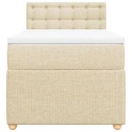 Боксспринг легло с матрак, кремава, 90x200 см, плат