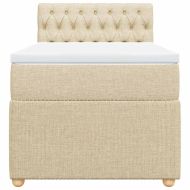 Боксспринг легло с матрак, кремаво, 100x200 см, плат