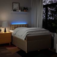 Боксспринг легло с матрак, кремаво, 120x200 см, плат