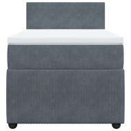 Боксспринг легло с матрак, тъмносиво, 100x200 см, кадифе