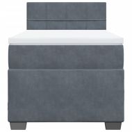 Боксспринг легло с матрак, тъмносиво, 80x200 см, кадифе