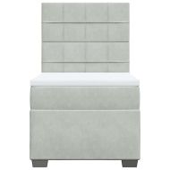 Боксспринг легло с матрак, светлосиво, 100x200 см, кадифе