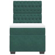 Боксспринг легло с матрак, тъмнозелено, 80x200 см, кадифе