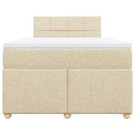 Боксспринг легло с матрак, кремаво, 120x190 см, плат