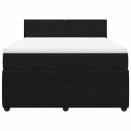 Боксспринг легло с матрак, черно, 140x190 см, кадифе