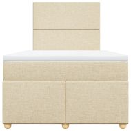 Боксспринг легло с матрак, кремаво, 120x190 см, плат