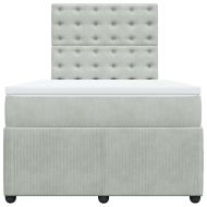 Боксспринг легло с матрак, светлосива, 120x190 см, кадифе