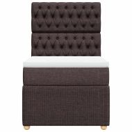 Боксспринг легло с матрак, тъмнокафяво, 80x200 см, плат