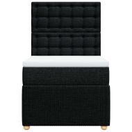 Боксспринг легло с матрак, черно, 90x200 см, плат