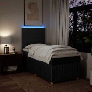 Боксспринг легло с матрак, черно, 100x200 см, плат