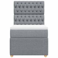 Боксспринг легло с матрак, светлосиво, 100x200 см, плат