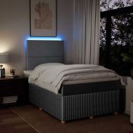 Боксспринг легло с матрак, светлосиво, 120x190 см, плат