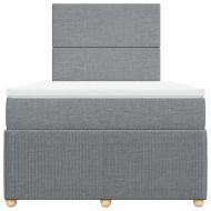 Боксспринг легло с матрак, светлосиво, 120x190 см, плат