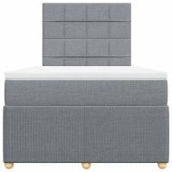 Боксспринг легло с матрак, светлосиво, 120x190 см, плат