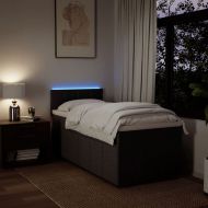 Боксспринг легло с матрак, тъмнокафяво, 90x190 см, плат