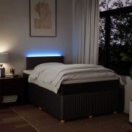 Боксспринг легло с матрак, тъмнокафяво, 120x190 см, плат