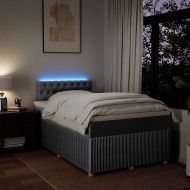 Боксспринг легло с матрак, светлосиво, 120x190 см, плат