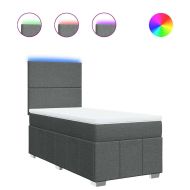 Боксспринг легло с матрак, тъмносив, 80x200 см, плат