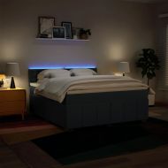 Боксспринг легло с матрак, синьо, 180x200 см, плат